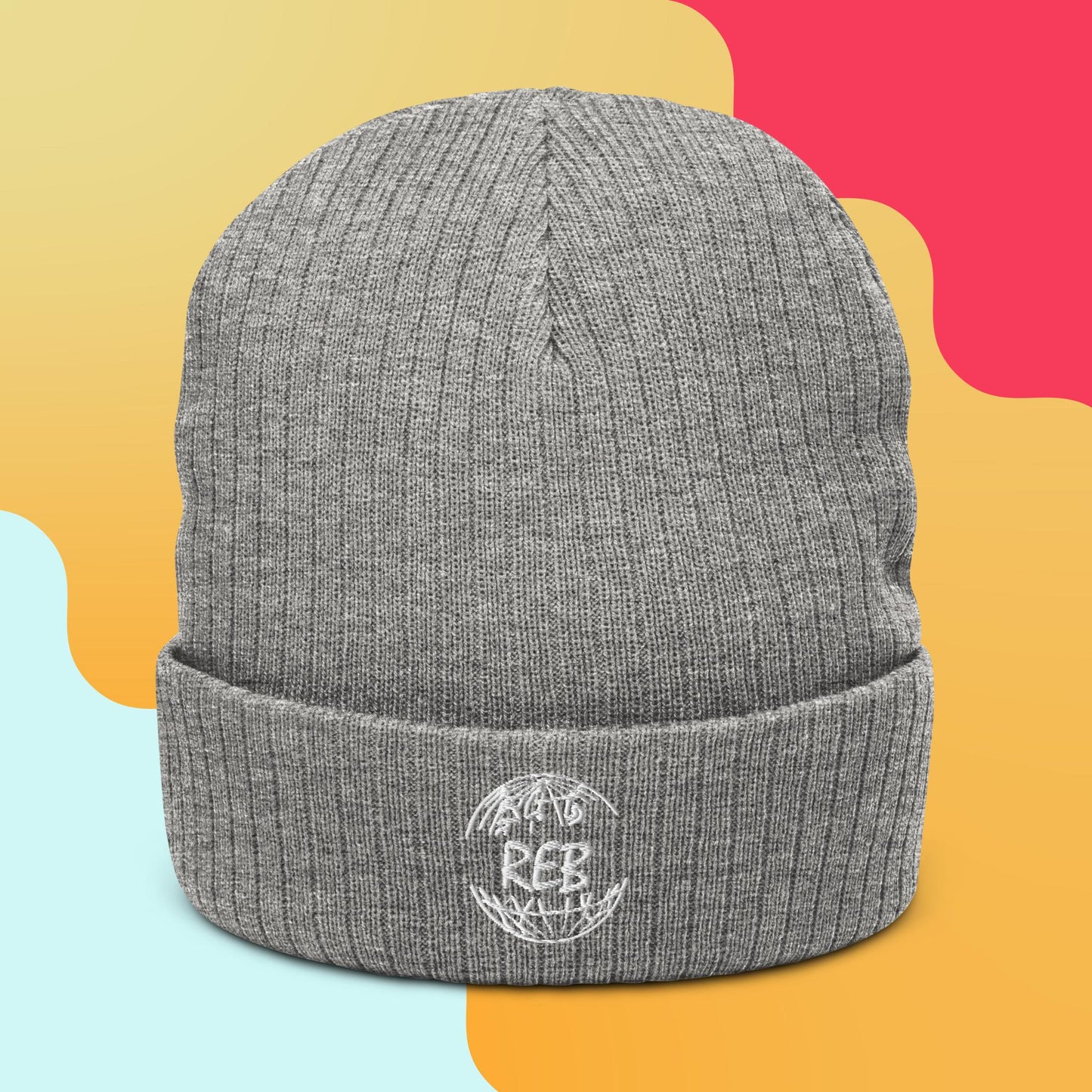 REB Ribbed Knit Beanie